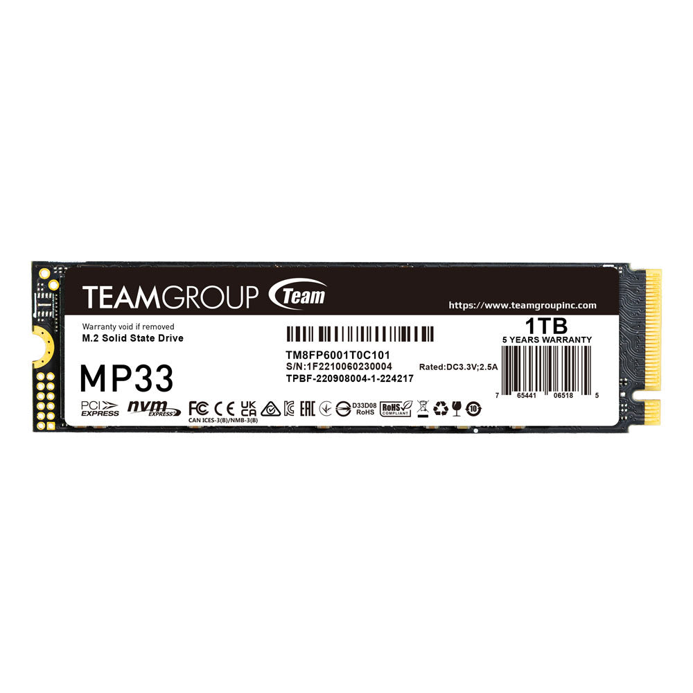 TEAMGROUP MP33 1TB M.2 2280 NVMe PCIe SSD