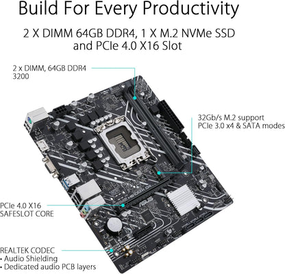 ASUS PRIME H610M-K D4 Micro-ATX Motherboard