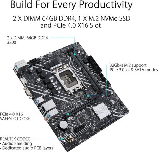 ASUS PRIME H610M-K D4 Micro-ATX Motherboard