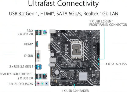 ASUS PRIME H610M-K D4 Micro-ATX Motherboard